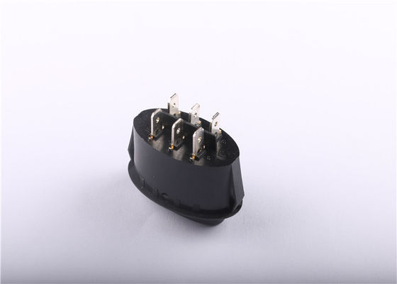 カスタマイズ可能なサイズの楕円形のロッカー スイッチ、黒いボタンの小型ロッカー スイッチ12V