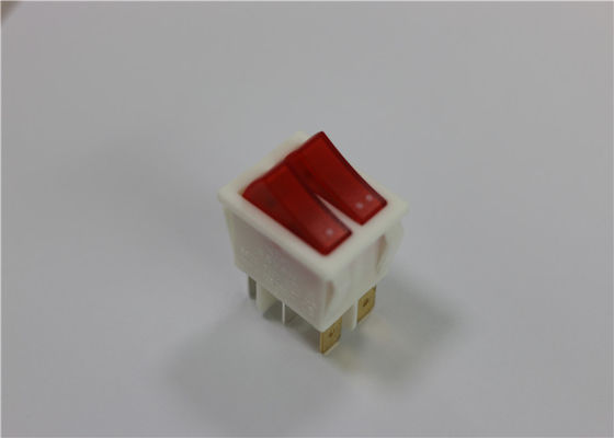 小型4/6のピン赤によって照らされるロッカー スイッチは、導かれたロッカー スイッチを防水します